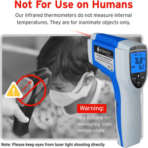 Etekcity Infrared Thermometer 1022D (Not for Human) Dual Laser Temperature Gun Non-contact-58℉~1022℉ (-50℃ ~ 550℃) with Adjustable Emissivity & Max Measure, Standard Size, Blue & Gray