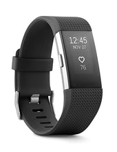 Load image into Gallery viewer, Fitbit Charge 2 Superwatch Wireless Smart Activity and Fitness Tracker + Heart Rate and Sleep Monitor Smart Wristband, Black, Large (6.7-8.1 in) (Non-Retail Packaging)
