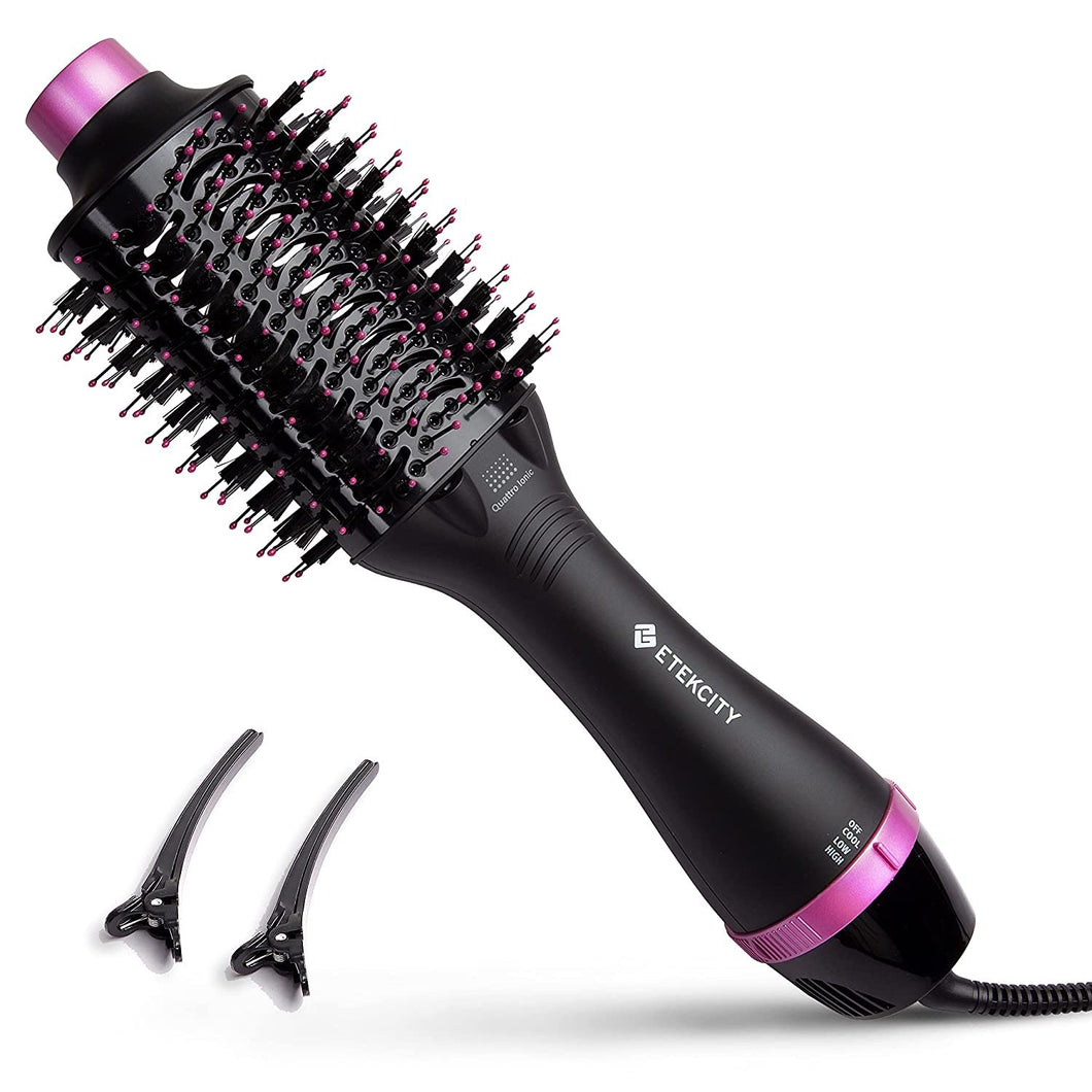 Hair Dryer Brush, Etekcity Blow Dryer Hot Air Brush for Women, One Step Hair Dryer and Styler Volumizer, Quattro Ionic Generator, Ceramic Coating & 3 Temperature Settings, ETL & CA65 Certified