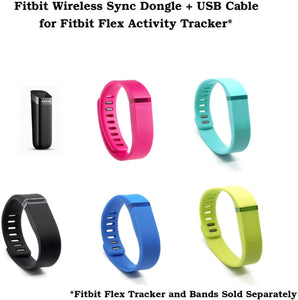 Fitbit FB150 Wireless Sync Dongle with USB Charging Cable Cord for Fitbit Flex Wireless Activity Tracker - Bulk Packaging