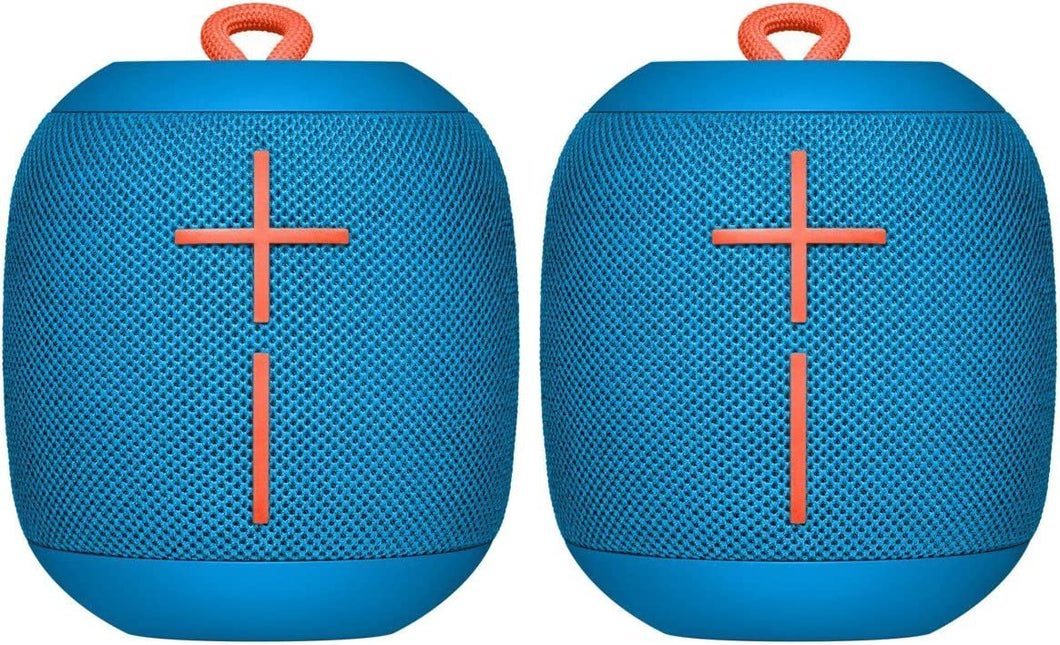 2 Pack Ultimate Ears WONDERBOOM Super Portable Waterproof Bluetooth Speaker - Deep Blue (Renewed)