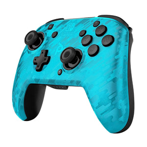 PDP Gaming Wireless Deluxe Controller Faceplate: Blue Camo - Nintendo Switch Faceoff (Renewed)