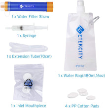 Load image into Gallery viewer, Etekcity Water Filter Straw Camping Water Purification Portable Water Filter Survival Kit for Camping, Hiking, Hurricanes
