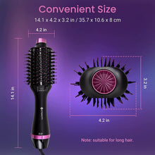 Load image into Gallery viewer, Hair Dryer Brush, Etekcity Blow Dryer Hot Air Brush for Women, One Step Hair Dryer and Styler Volumizer, Quattro Ionic Generator, Ceramic Coating &amp; 3 Temperature Settings, ETL &amp; CA65 Certified
