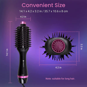 Hair Dryer Brush, Etekcity Blow Dryer Hot Air Brush for Women, One Step Hair Dryer and Styler Volumizer, Quattro Ionic Generator, Ceramic Coating & 3 Temperature Settings, ETL & CA65 Certified