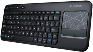 Logitech Wireless Touch K400r USB Compact Keyboard w/3.5in Touchpad - 920-003070 - Black(Renewed)