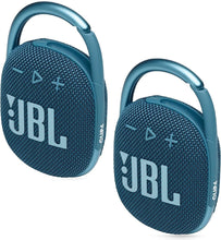 Load image into Gallery viewer, JBL 2 Pack Clip 4 Waterproof Wireless Audio Bluetooth Speaker Bundle (Blue)
