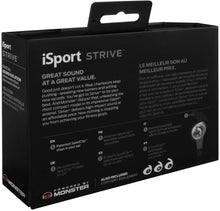 Load image into Gallery viewer, Monster iSport Strive In-Ear Sports Headphones - Black, Running, Sweatproof
