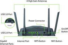 Load image into Gallery viewer, D-Link WiFi Router AC2600 EasyMesh Smart Internet Network Compatible with Alexa &amp; Google Assistant, MU-MIMO Dual Band Gigabit Gaming Mesh (DIR-2640-US) (Renewed)
