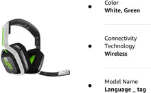 Load image into Gallery viewer, ASTRO A20 Wireless Headset Gen 2 for Xbox Series X, S, One, &amp; PC - White / Green (Renewed)
