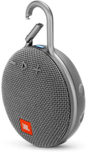 Load image into Gallery viewer, JBL Clip 3 Portable IPX7 Waterproof Wireless Bluetooth Speaker with Built-in Carabiner, Noise-Canceling Speakerphone and Microphone, Gray (Non-Retail Packaging) (Renewed)
