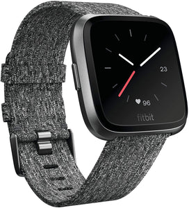 Fitbit Versa Smart Watch, Black/Black Aluminium, One Size (S & L Bands Included) (Renewed)