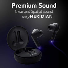 Load image into Gallery viewer, LG Tone Free HBS-FN4 - True Wireless Bluetooth Earbuds with Hi-Fi Sound Solution by Meridian Audio, Dual Microphones in Each Earbud, and IPX4 Water Resistance - Black (Renewed)

