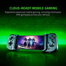Load image into Gallery viewer, Razer Kishi Mobile Controller for iPhone iOS: Works with iPhone X, 11, 12, 13, and 13 Max - Includes 1 Month Xbox Game Pass Ultimate, xCloud, Stadia, Luna - Lightning Port Passthrough - MFi Certified (Renewed)
