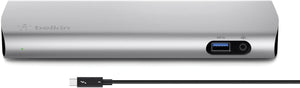 Belkin Thunderbolt 3 Dock w/ 2.6ft Thunderbolt 3 Cable (Thunderbolt Dock for MacBook Pro models  from 2016 or later, includes the 2018 version), Dual 4K @60Hz, 40Gbps Data Transfer Speeds)