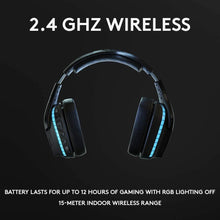 Load image into Gallery viewer, Logitech G935 Wireless DTS:X 7.1 Surround Sound LIGHTSYNC RGB PC Gaming Headset - Black, Blue (Renewed)
