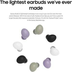 SAMSUNG Galaxy Buds2 True Wireless Earbuds Noise Cancelling Ambient Sound Bluetooth Lightweight Comfort Fit Touch Control, International Version (Graphite) (Renewed)