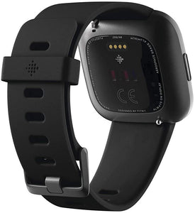 Fitbit Versa 2 Smartwatch Carbon (Black) with Bonus Bands (Olive)