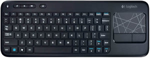 Logitech Wireless Touch K400r USB Compact Keyboard w/3.5in Touchpad - 920-003070 - Black(Renewed)