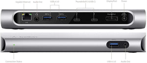 Belkin Thunderbolt 3 Dock w/ 2.6ft Thunderbolt 3 Cable (Thunderbolt Dock for MacBook Pro Models from 2016 or Later, Includes The 2018 Version), Dual 4K @60Hz, 40Gbps Data Transfer Speeds (Renewed)