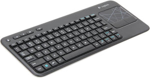 Logitech Wireless Touch K400r USB Compact Keyboard w/3.5in Touchpad - 920-003070 - Black(Renewed)