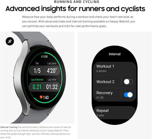 Samsung Galaxy Watch 4 40mm R865 Smartwatch Bluetooth WiFi + LTE with ECG Monitor Tracker for Health Fitness Running Sleep Cycles GPS Fall Detection - (Renewed)