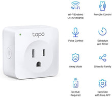 Load image into Gallery viewer, TP-Link Tapo Smart Plug Mini, Smart Home Wifi Outlet Works with Alexa Echo &amp; Google Home, No Hub Required, Remote Control Your Home Appliances from Anywhere, New Tapo APP Needed (P100)
