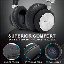 Load image into Gallery viewer, LINNER Noise Cancelling Headphones Large Ears, Wireless Noise Cancelling Headphones Bluetooth, Best Noise Cancelling Headphones with Microphone NC90

