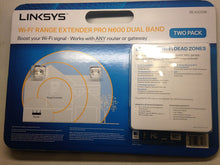 Load image into Gallery viewer, Linksys Wi-Fi Range Extender Pro N600 Dual Band RE4000W White 2-Pac
