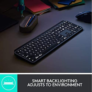 Logitech MX Keys Advanced Wireless Illuminated Keyboard - Graphite (Renewed)