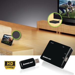 IOGEAR Wireless HD 1080P HDMI Screen Sharing and Miracast TV Streaming Video Audio Extender