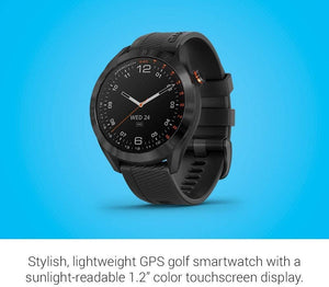 Garmin Approach S40, Stylish GPS Golf Smartwatch, Lightweight with Touchscreen Display, Black (Renewed)