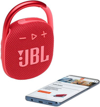 Load image into Gallery viewer, JBL Clip 4: Portable Speaker with Bluetooth, Built-in Battery, Waterproof and Dustproof Feature (Renewed)
