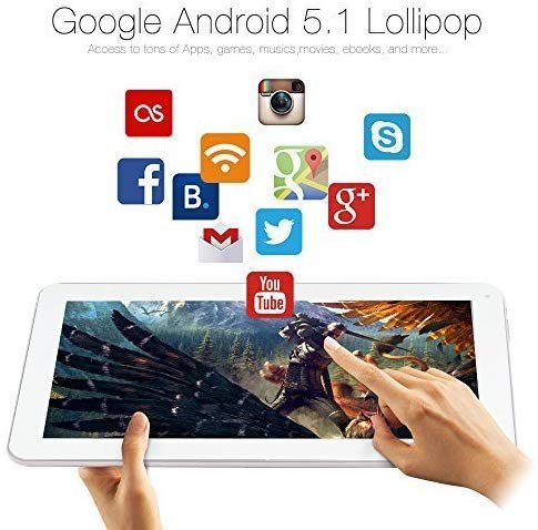 iRULU eXpro X1s 10.1 Inch Tablet PC, Android 5.1 Lollipop, Quad Core, 16GB Nand Flash, 1024600 HD Resolution - White