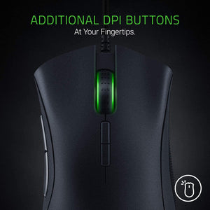 Razer DeathAdder Essential Gaming Mouse: 6400 DPI Optical Sensor - 5 Programmable Buttons - Mechanical Switches - Rubber Side Grips - Classic Black