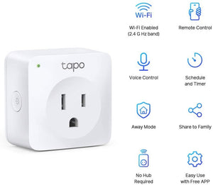 TP-Link Tapo Smart Plug Mini, Smart Home Wifi Outlet Works with Alexa Echo & Google Home, No Hub Required, New Tapo APP Needed (P100 2-pack)