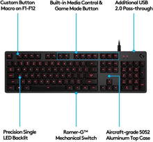 Load image into Gallery viewer, Logitech Mechanical Gaming Keyboard (Certified Refurbished)
