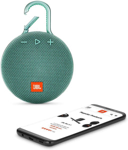 JBL Clip 3 Portable Bluetooth Waterproof Speaker - Teal (Renewed)