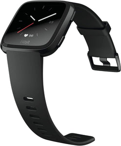 Fitbit Versa Smart Watch, Black/Black Aluminium, One Size (S & L Bands Included) (Renewed)