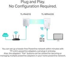 Load image into Gallery viewer, TP-Link AV600 2-Port Powerline Gigabit Wi-Fi Adapter Kit, 2-Kit (TL-WPA4220 KIT) (Renewed)
