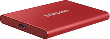 Load image into Gallery viewer, Samsung Portable SSD T7 500GB USB 3.2 External Solid State Drive Red (MU-PC500R) (Renewed)
