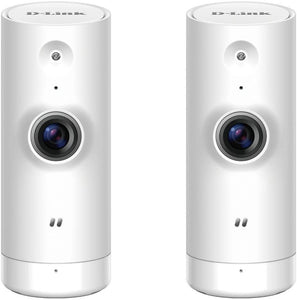 D-Link WiFi Security Camera HD, Mini Indoor, 2-Pack, Cloud Recording, Motion Detection and Night Vision, Works with Alexa (DCS-8000LH/2PK-US) (Renewed)