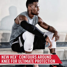 Load image into Gallery viewer, Knee Compression Sleeves: McDavid Hex Knee Pads Compression Leg Sleeve for Basketball, Volleyball, Weightlifting, and More - Pair of Sleeves
