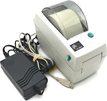 Load image into Gallery viewer, Zebra LP 2824 Printer 2824-21100-0001 W/New Adapter, power, USB cables &amp; Test Print
