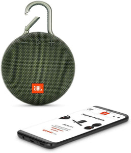 JBL Clip 3 Waterproof Portable Bluetooth Speaker - White (Renewed)