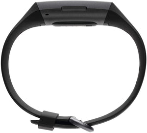 Fitbit Charge 3 Fitness Activity Tracker, Graphite/Black, one Size (no fitbit Warranty Support), 0.06 Pound (Renewed)