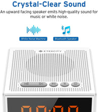 Load image into Gallery viewer, White Noise Machine with Bluetooth Speaker LCD Digital Clock, Timer &amp; Memory Function, Portable Rechargeable Sound Machine for Sleeping Baby, Office Privacy, or Travel, 2 Year Warranty

