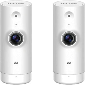 D-Link WiFi Security Camera HD, Mini Indoor, 2-Pack, Cloud Recording, Motion Detection and Night Vision, Compatible with Alexa (DCS-8000LH/2PK-US) (Renewed)