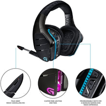 Load image into Gallery viewer, Logitech G933 Artemis Spectrum - Wireless RGB 7.1 Dolby and DTS:X HeadphoneX Surround Sound Gaming Headset - PC, PS4, Xbox One, Switch, and Mobile Compatible - Advanced Audio (Renewed)

