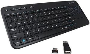 Logitech Wireless Touch K400r USB Compact Keyboard w/3.5in Touchpad - 920-003070 - Black(Renewed)